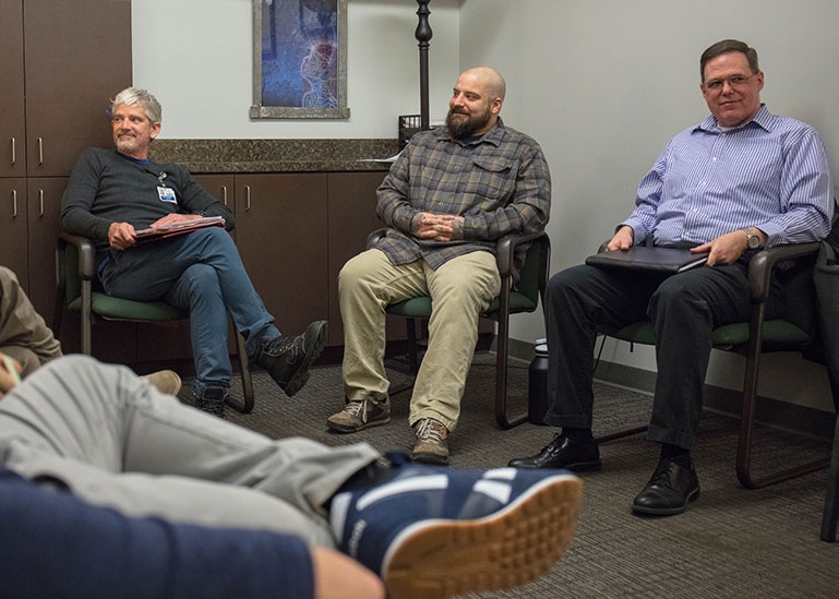 Group meeting for the Men's Program.